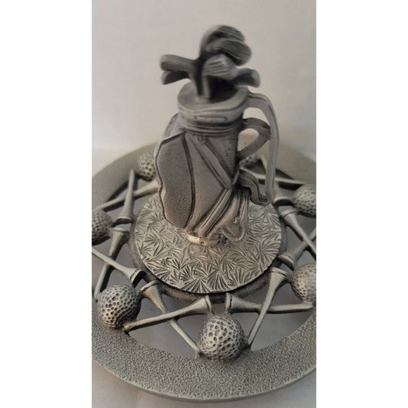 Vintage Princess House Pewter Golf Bag Top Paperweight Desk Decor 1991 - Picture 3 of 4